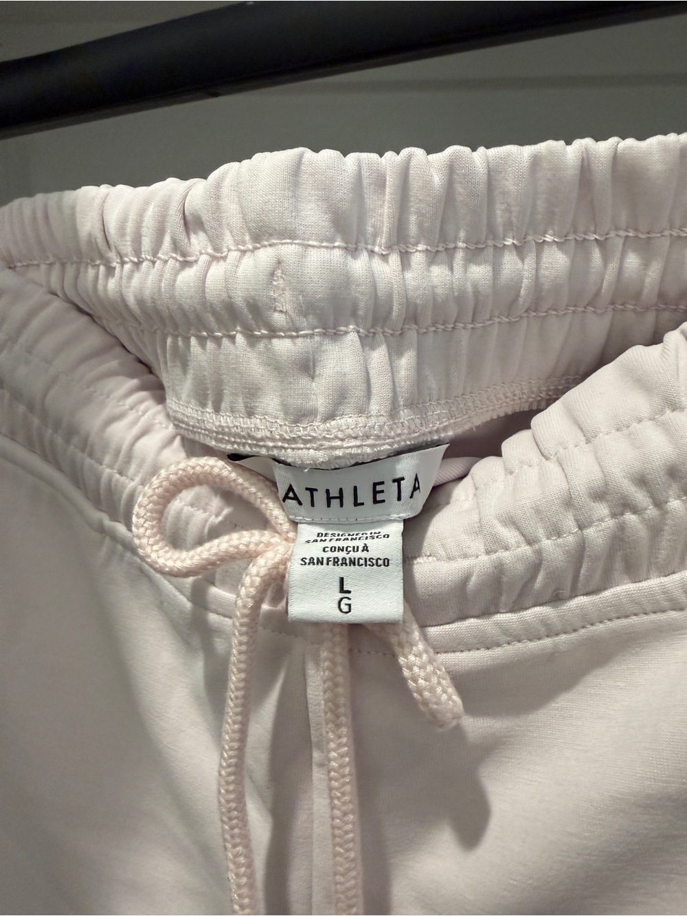 Athleta Pale Pink Drawstring Waist Shorts - Picture 3 of 6